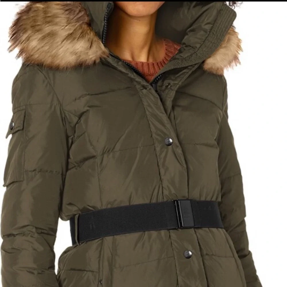 S13 Belted Karlie Coat Green - Picture 2 of 3